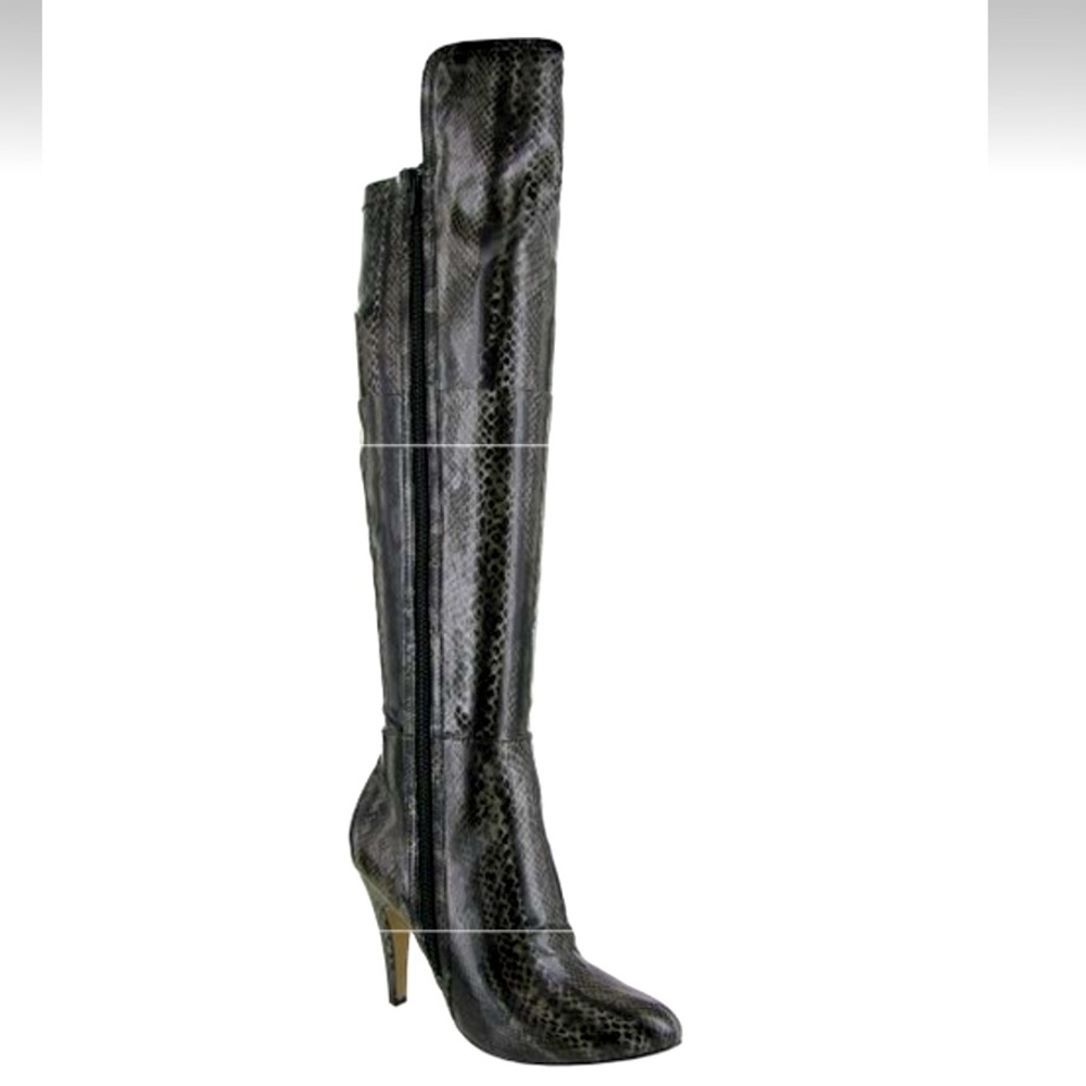 MIA Shoes | Black Snake Anastasia Over-the-Knee Boot